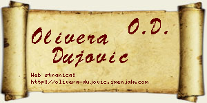 Olivera Dujović vizit kartica